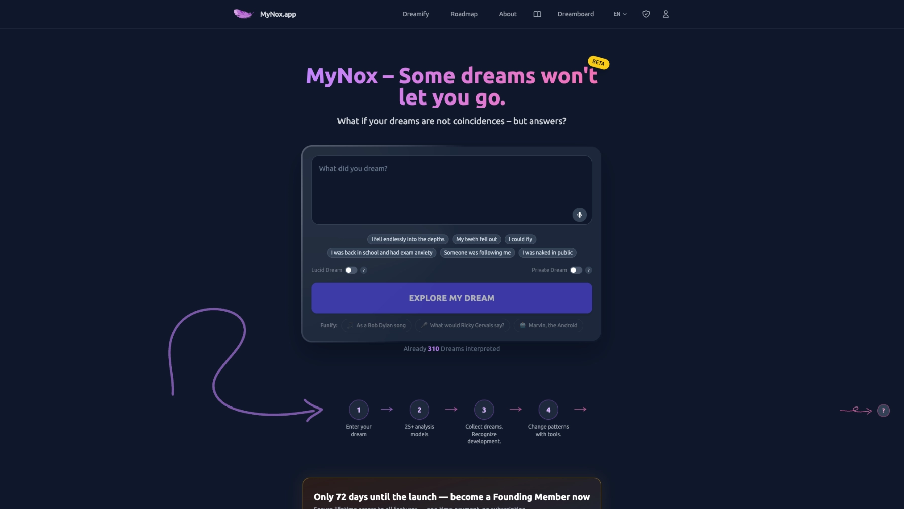 MyNox: Eingabe und Erkundung von Träumen